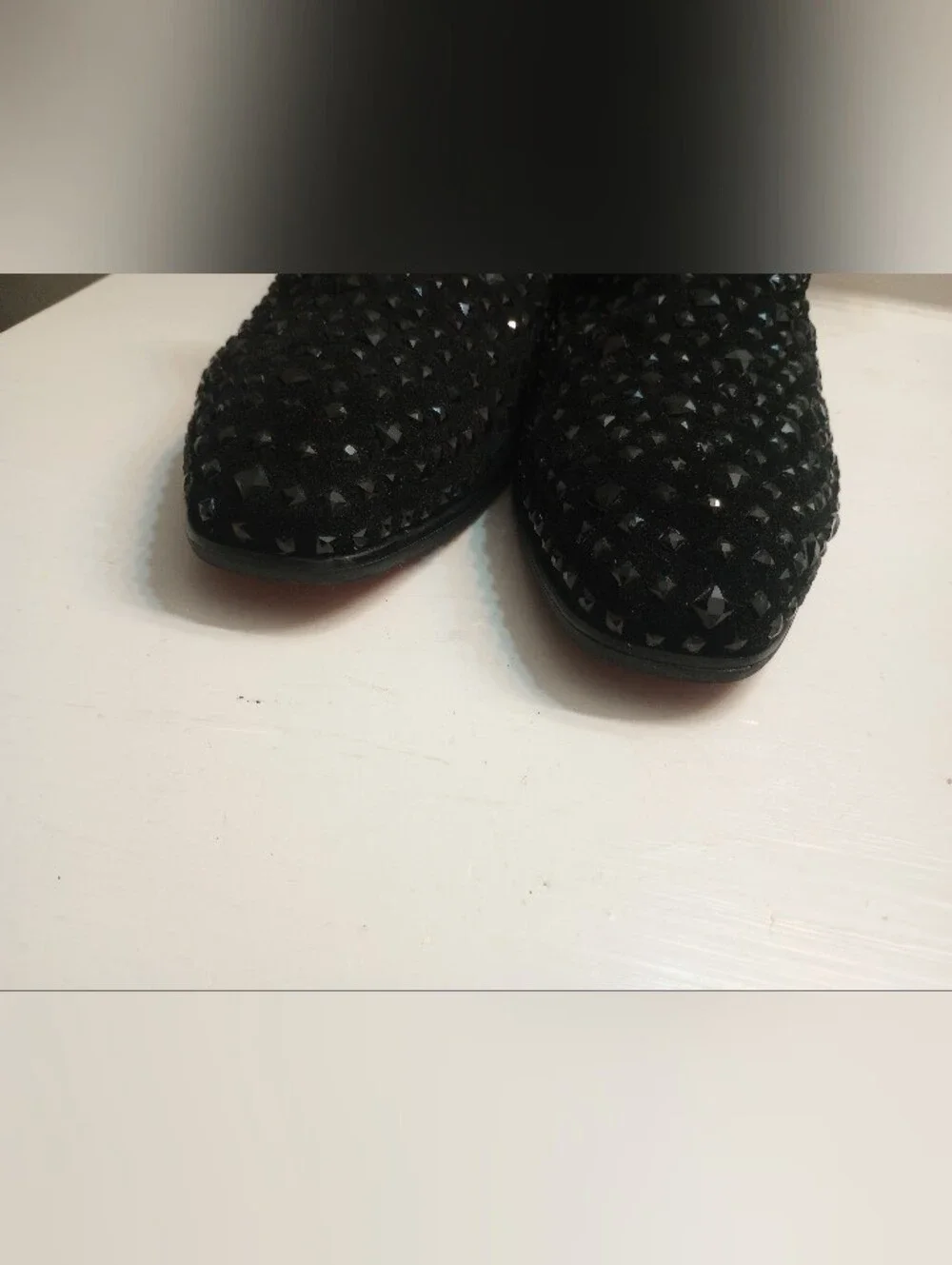 Elanroman Mens Black Studded Loafers With Box